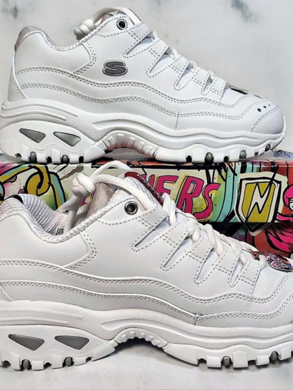 Skechers Energy Timeless Vision 20th Anniv Limited Edition Sneaker White Sz 7.5W